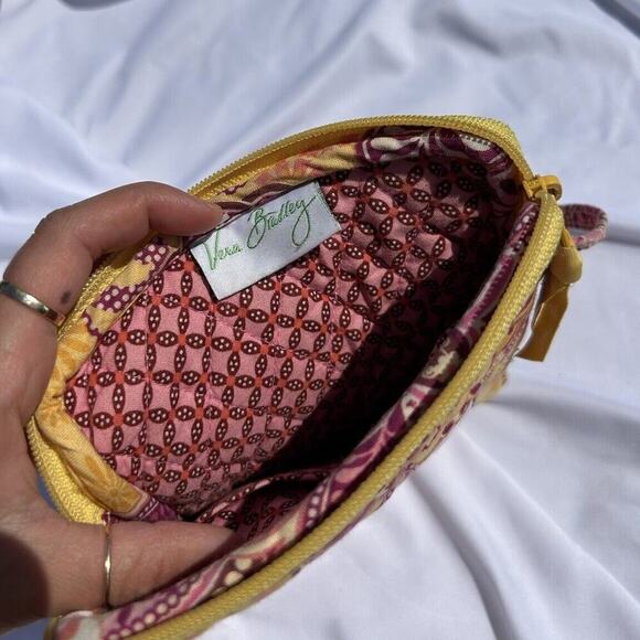 Vera Bradley Bali‎ Gold Small Backpack/ Crossbody Purse Pink Yellow Floral - Picture 4 of 7